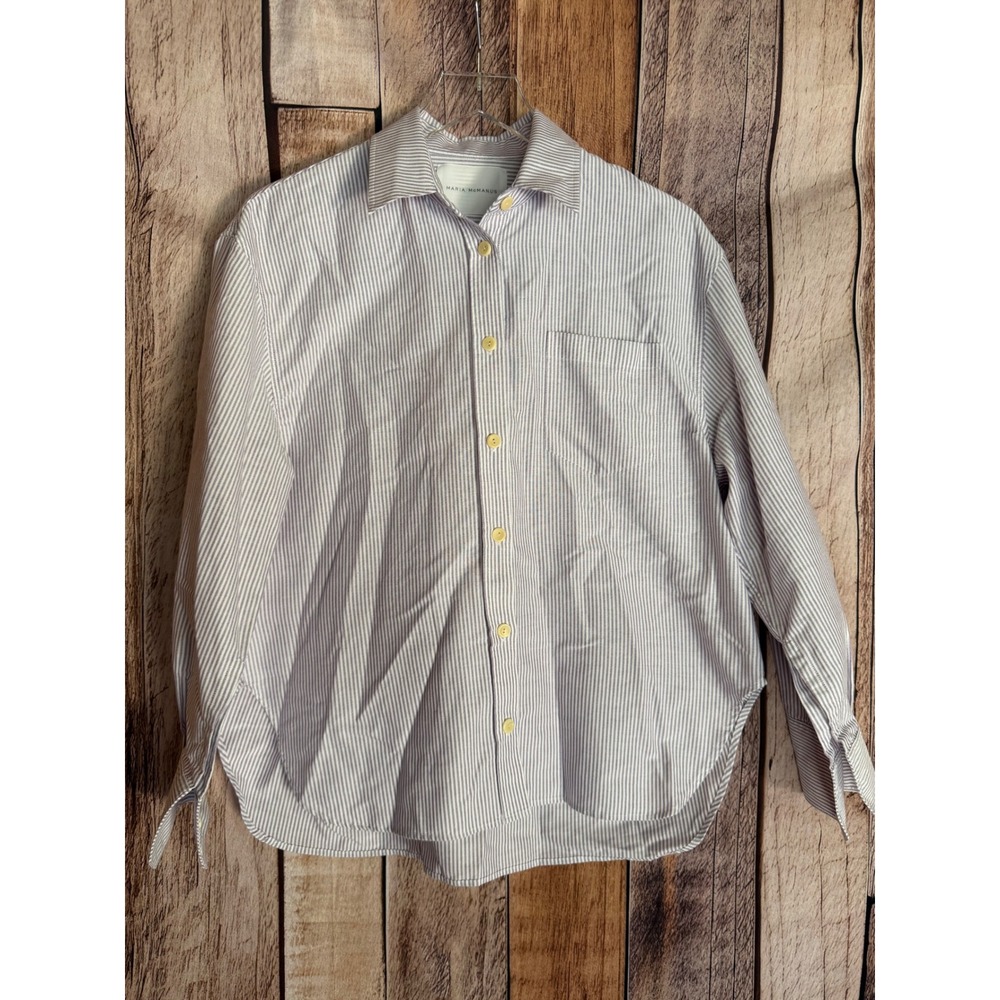 Maria McManus Organic Cotton Striped Button-Up Shirt Capsule Quiet Luxury Medium